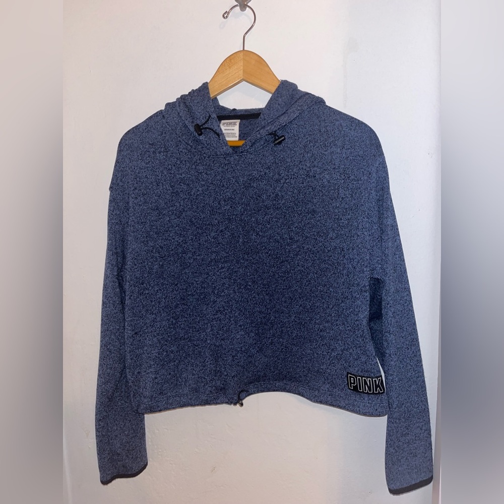 Navy blue Victoria's Secret PINK cropped hoodie